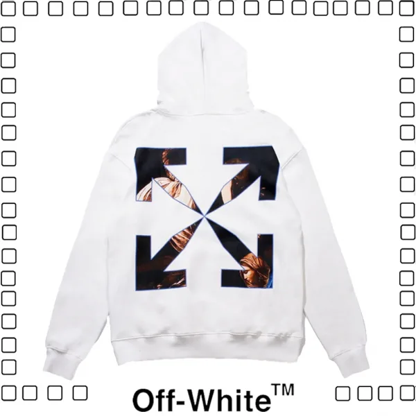 Off-white C/O VIRGIL ABLOH OW 20FW オフホワイト 秋冬用 厚手 おしゃれ　油絵 パーカー メンズウーメンズ 長袖 ホワイト